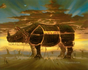 Surrealismo Painting - moderno contemporáneo 25 surrealismo rinoceronte